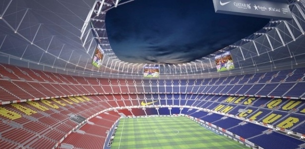 Imagem mostra como ficará o estádio Camp Nou, do Barcelona, após a reforma anunciada pelo clube - Divulgação/Barcelona