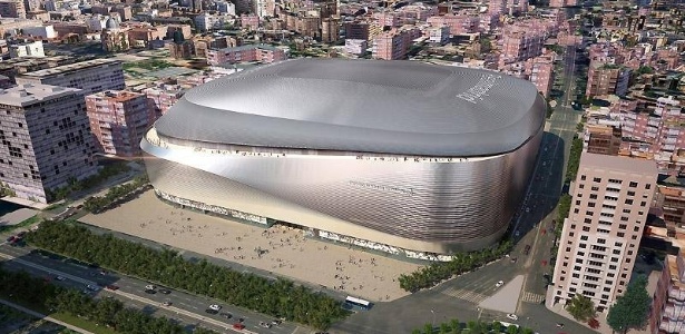 Imagem do projeto para o novo Santiago Bernabéu. Reforma do estádio está adiada - Divulgação/Real Madrid