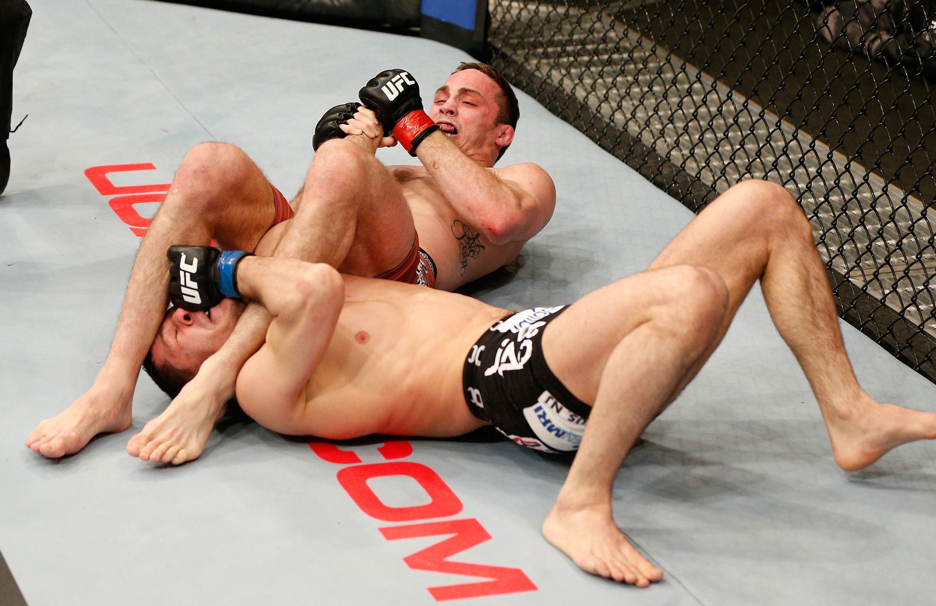 Russo Rashid Magomedov sobreviveu a essa chave de braço do norte-americano Tony Martin e venceu por pontos na segunda luta do UFC 169 - Josh Hedges/Zuffa LLC UFC