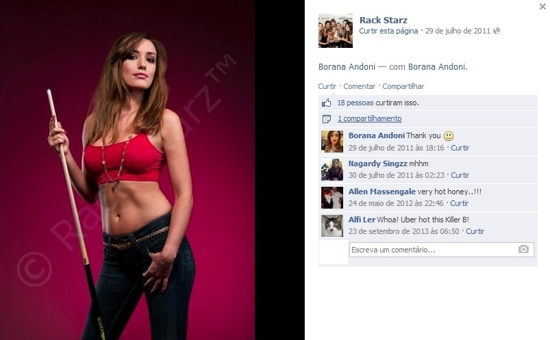 "É claro que ser bonita pode ser uma vantagem para uma pessoa se promover, mas seus rivais não estão preocupados com isso", diz a jogadora - Reprodução/Facebook