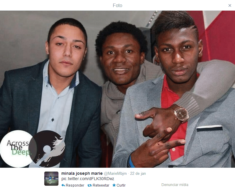 Joseph Minala (centro), meia de 17 anos da Lazio - Reprodução/Twitter/@MarieMbjm
