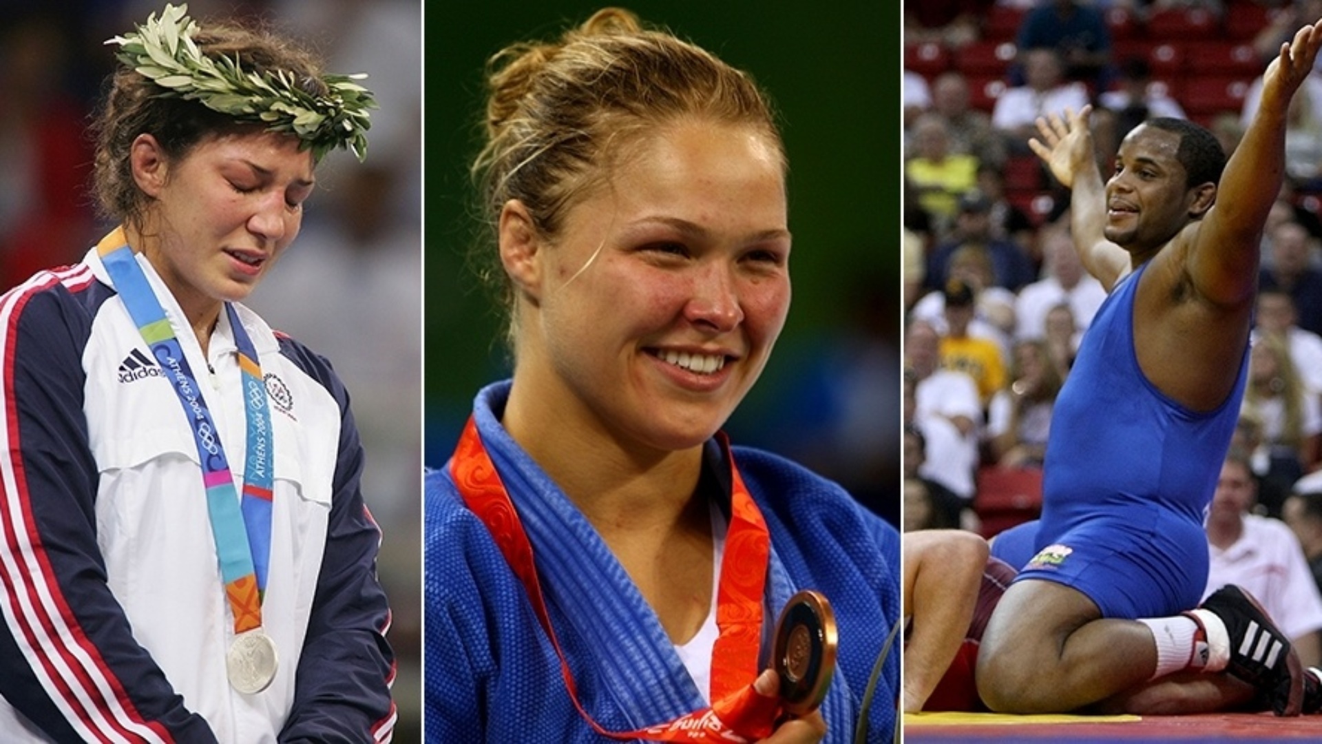 Na combinação de diversas artes marciais que forma o MMA, vários lutadores acabam trocando suas modalidades originais pela mistura que se vê, por exemplo, no UFC. Com isso, vários lutadores com passagens pelas Olimpíadas acabaram indo parar no octógono. É o caso, por exemplo, das três principais estrelas do UFC 170: a ex-judoca Ronda Rousey e os ex-luta livre Sara McMann e Daniel Cormier. Conheça outros casos - Getty Images