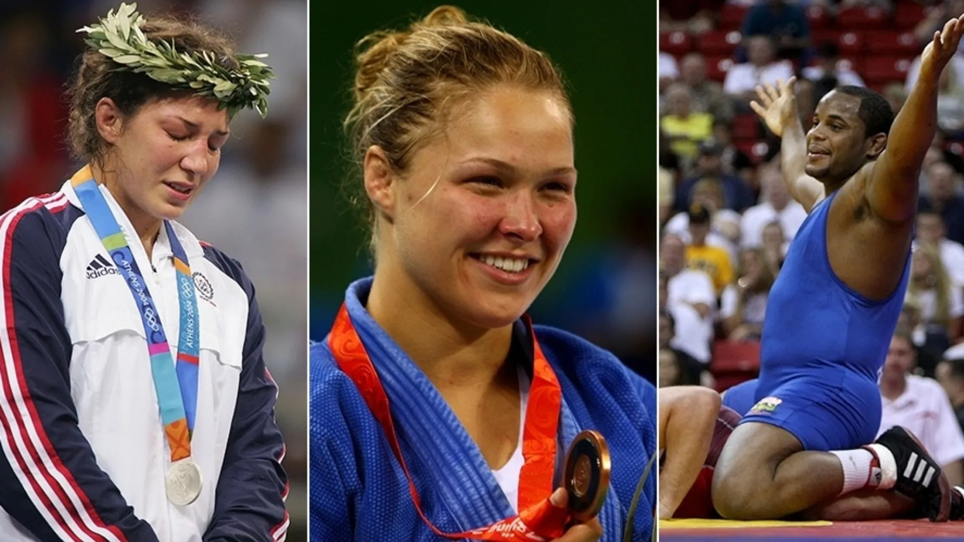 Na combinação de diversas artes marciais que forma o MMA, vários lutadores acabam trocando suas modalidades originais pela mistura que se vê, por exemplo, no UFC. Com isso, vários lutadores com passagens pelas Olimpíadas acabaram indo parar no octógono. É o caso, por exemplo, das três principais estrelas do UFC 170: a ex-judoca Ronda Rousey e os ex-luta livre Sara McMann e Daniel Cormier. Conheça outros casos - Getty Images