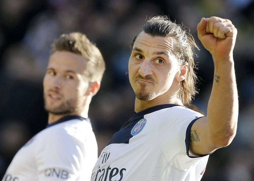 Ibrahimovic marcou 3 gols na vitória do PSG contra o Touolouse, neste domingo, por 4 a 2 - Efe