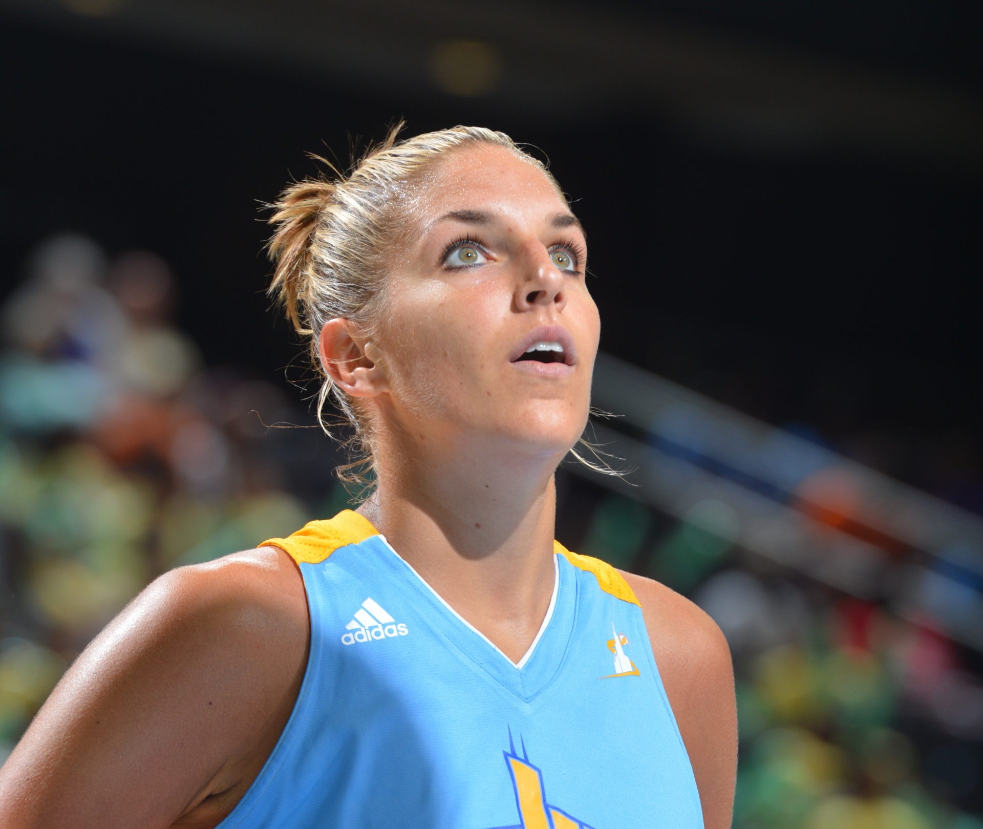 18.jul.2013 - Elena Delle Donne, jogadora do Chicago Sky, é fotografada durante partida contra o New York Liberty pela WNBA - Jesse D. Garrabrant/NBAE via Getty Images