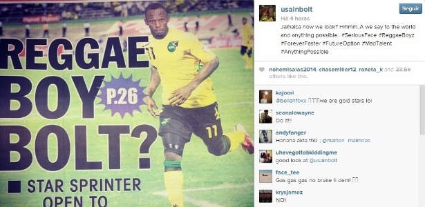 Bolt brinca no Instagram sobre a possibilidade de defender a seleção jamaicana de futebol - Reprodução / Instagram