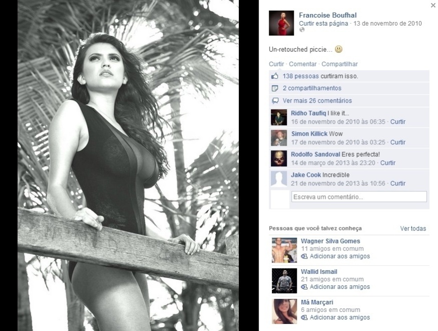 Francoise sofreu bullying no colégio por conta dos seus seios e também teve dificuldades para conseguir trabalho - Reprodução/Facebook