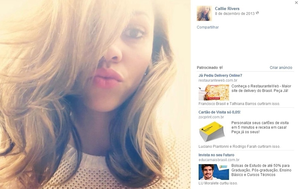 Callie Rivers é filha do técnico dos Clippers, da NBA, Doc Rivers e também ficou famosa pelo relacionamento com Paul George e por jogar vôlei - Reprodução/Facebook