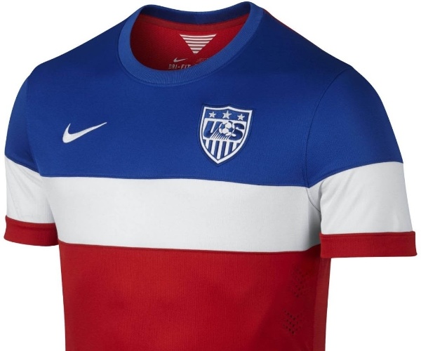 O uniforme reserva dos EUA na Copa-2014 será tricolor, com as três cores da bandeira do país dispostas de forma que lembra a camisa do Criciúma