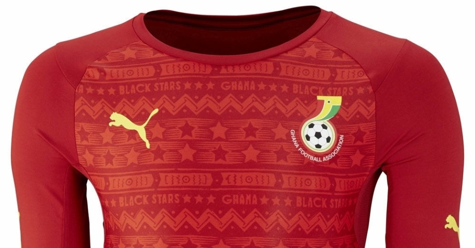 Segundo uniforme de Gana que será usado na Copa do Mundo