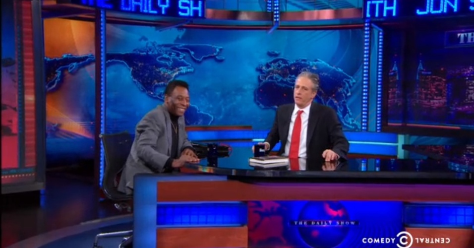 03.abr.2014 - Pelé foi ao programa Daily Show com Jon Stewart