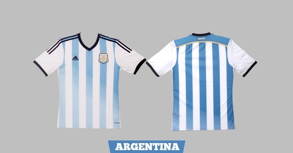Argentina - camisa azul e branca