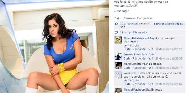 Larissa Riquelme fez ensaio sensual para marca de artigos eróticos com as cores do Brasil - Reprodução / Facebook