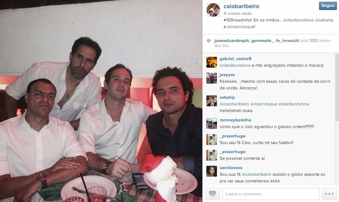 O cantor Sebá, o comentarista Caio Ribeiro e o humorista Marco Luque também aderiram ao sem risadinha - Reprodução/Instagram