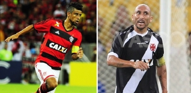 Leo Moura e Guiñazú sonham com a possibilidade da conquista do Campeonato Carioca 2014 - Montagem UOL nas fotos de site oficial do Flamengo e site oficial do Vasco