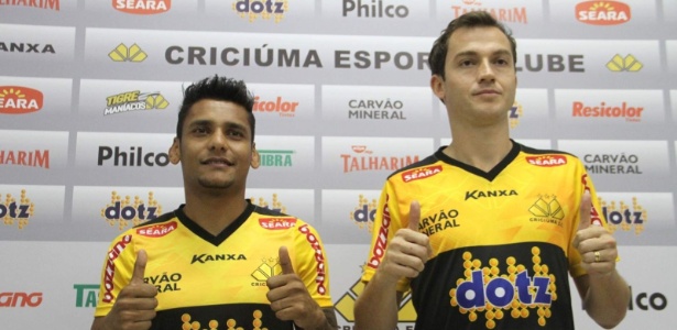 Wellington Bruno e Martinez foram apresentados como reforços do Criciúma para Série A - Fernando Ribeiro / site oficial do Criciúma