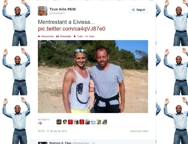 Sandro Rossel tirou foto com um amigo em Ibiza - Reprodução/Twitter