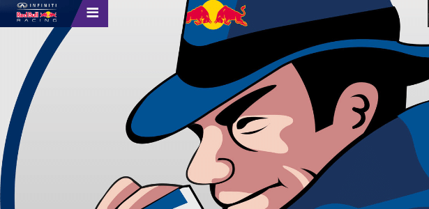 O personagem "Red Bull Spy", que tem um blog no site oficial da escuderia - Reprodução/Infiniti-RedBullRacing.com