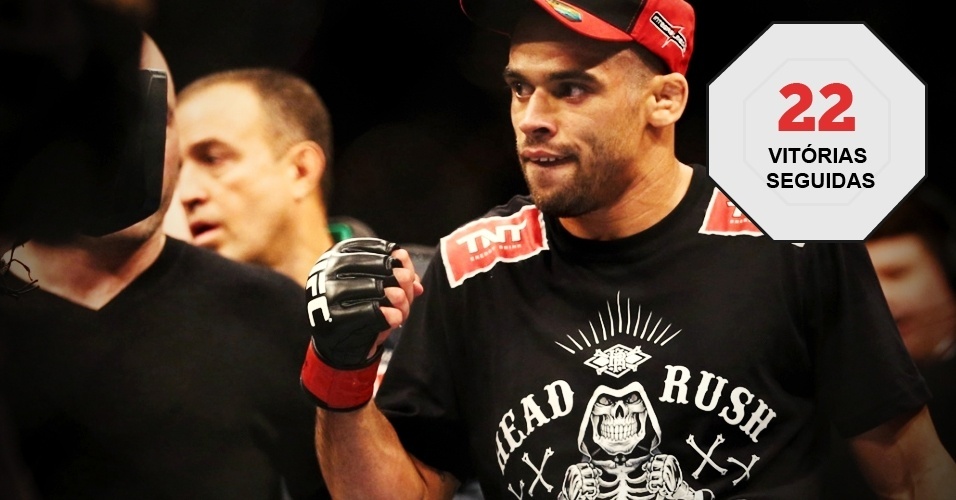 Além da maior série invicta, Barão está na liderança em vitórias consecutivas. Desde o no contest contra Claudemir Souza por um golpe ilegal, em 2007, ele só triunfou. Recentemente o russo Khabib Nurmagomedov igualou a marca. - USA Today