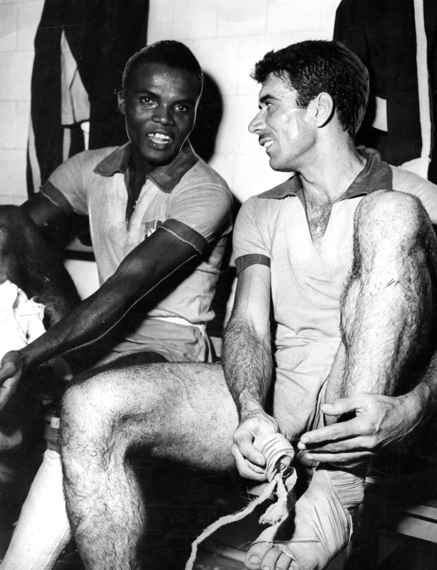 Zózimo e Nilton Santos, bicampeões mundiais com a seleção brasileira - undefined