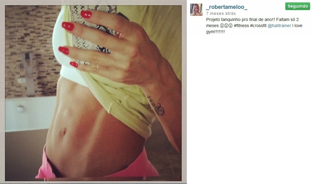 Roberta Melo, mulher do volante Felipe Melo - Reprodução/Instagram