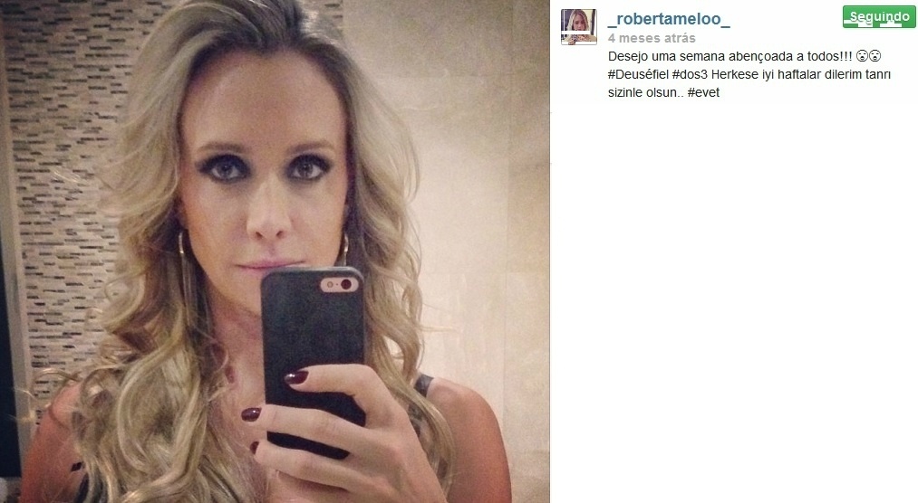 Roberta Melo, mulher do volante Felipe Melo - Reprodução/Instagram