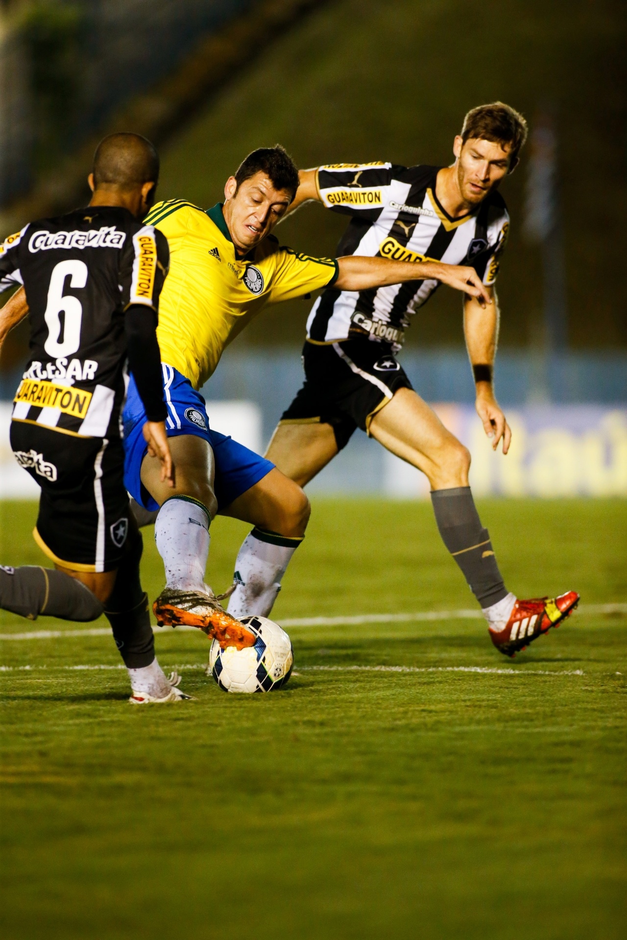 Felipe Menezes tenta jogada para o Palmeiras no duelo contra o Botafogo em Presidente Prudente - Alexandre Schneider/Getty Images
