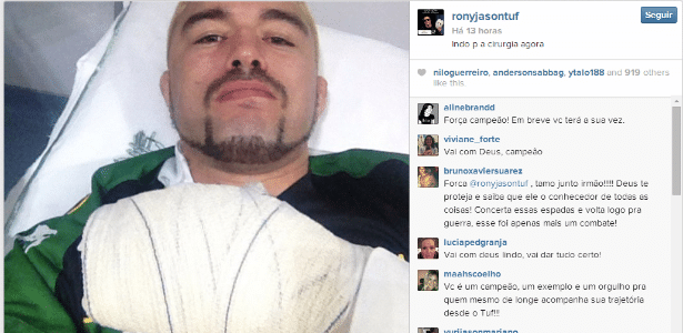 Rony lamenta derrota a caminho da sala de cirurgia - Reprodução/Instagram