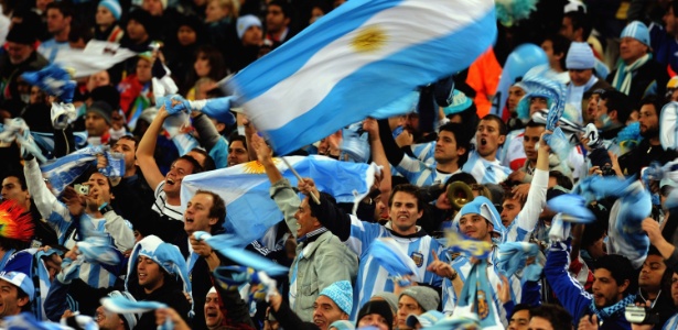 27.06.10 - Torcida argentina no jogo contra o México pela Copa de 2010