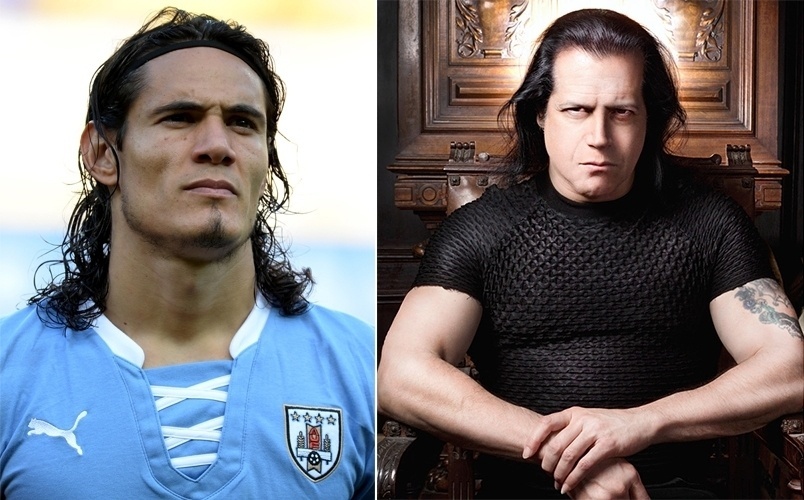 Cavani, da seleção do Uruguai, e sua semelhança com o vocalista Glenn Danzig, ex-Misfits