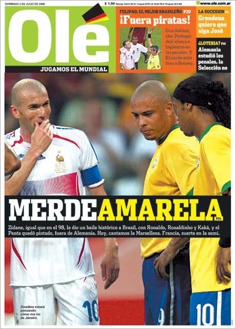 "Merda amarela": foi a manchete do jornal quando o Brasil foi eliminado na Copa da Alemanha