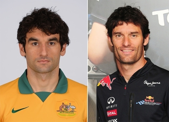 Mile Jedinak, da seleção australiana, é sósia de um compatriota da Fórmula 1: Mark Webber