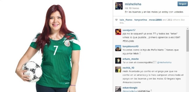 Mishelle Herrera, "La Piojita", é filha do técnico da seleção do México, Miguel Herrera