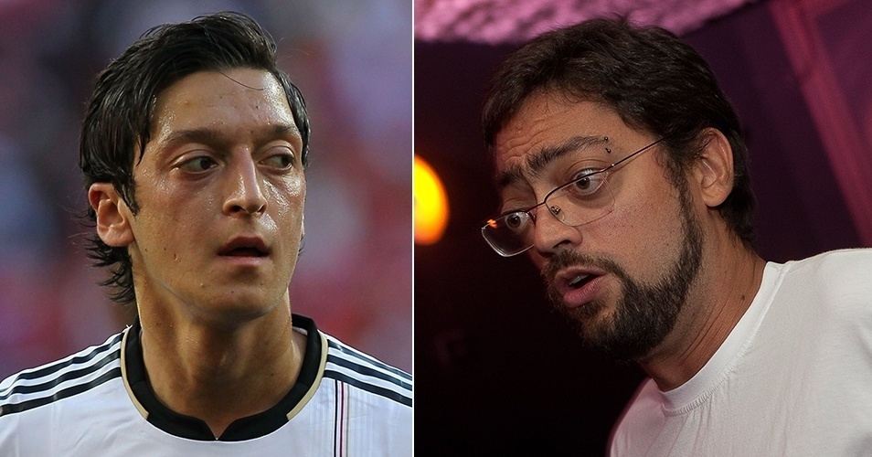 Os olhos de Ozil, da Alemanha, e do comediante Fernando Caruso entregam a semelhança entre eles