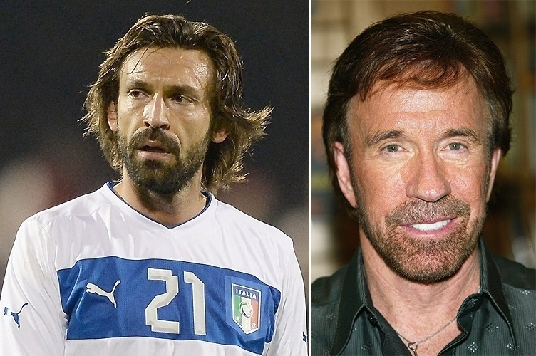 Pirlo, veterano da seleção italiana, fica a cara de Chuck Norris com seu visual barbado