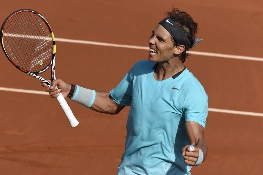 06.jun.2014 - Nadal comemora após vencer Andy Murray na semifinal de Roland Garros