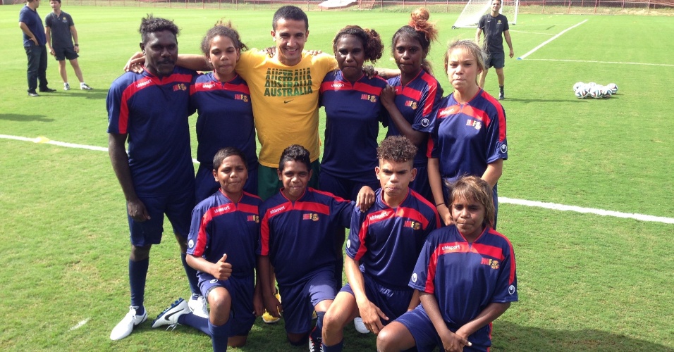 A federação australiana trouxe nove crianças aborígenes para jogar no Brasil