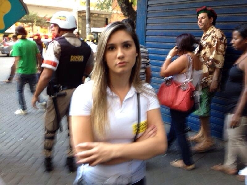 A estudante de direito, Bárbara César, de 22 anos, teve dificuldades durante o protesto