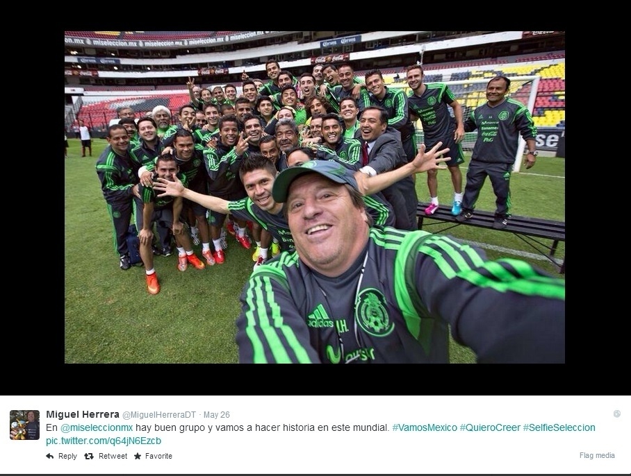 Resultado da selfie tirada pelo técnico mexicano