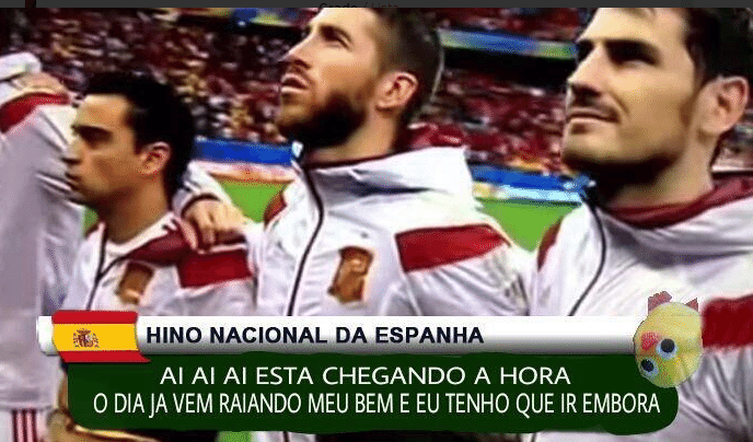 Hino espanhol serve como mensagem de despedida da Copa