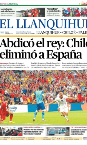 Jornais chilenos comemoram classificação da equipe após vitória sobre a Espanha no Maracanã