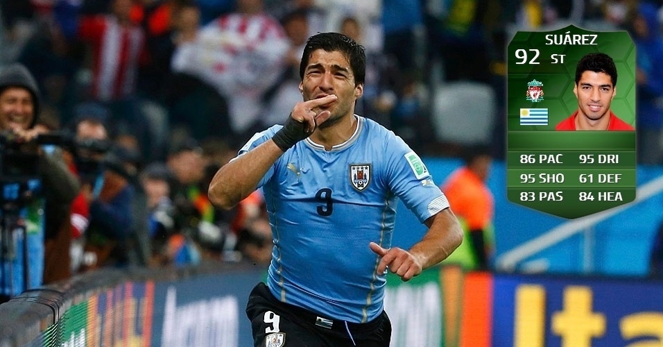 Uruguai 2 x 1 Inglaterra: Suárez (88 para 92)