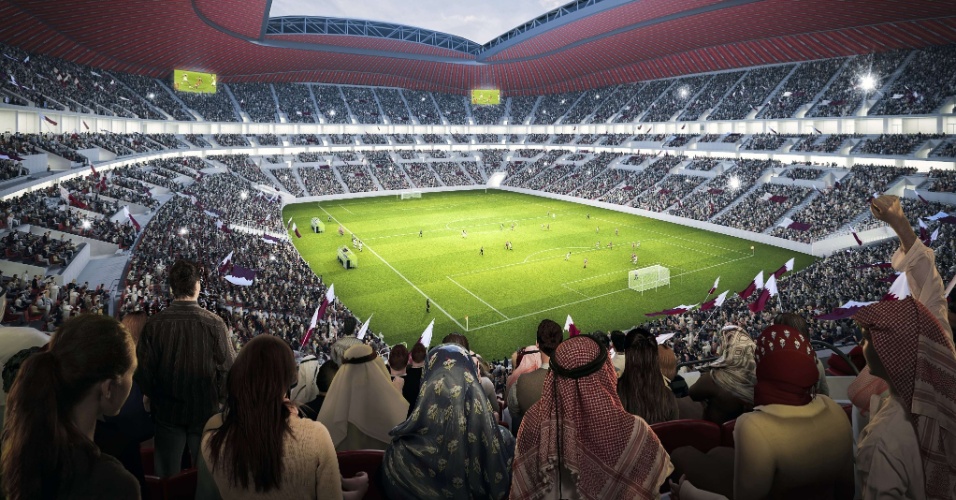 Imagens luxuosas do estádio Al Bayt foram divulgadas pelo Qatar