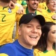 23.jun.2014 - O cantor Michel Teló não só foi ao estádio Mané Garrincha torcer pelo Brasil como postou vídeo cantando o hino - Reprodução/Instagram