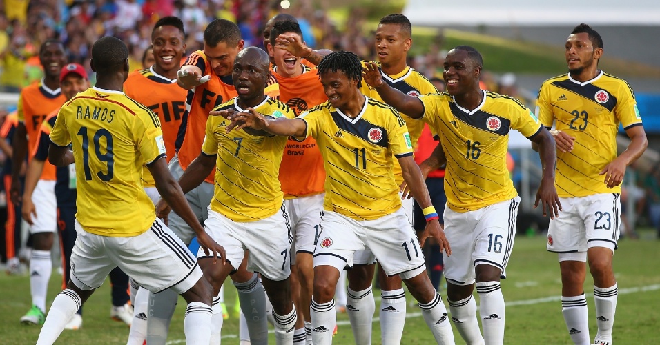 Depois das dancinhas, colombianos continuam inovando na hora de comemorar os gols. Agora, foi o de Cuadrado, contra o Japão