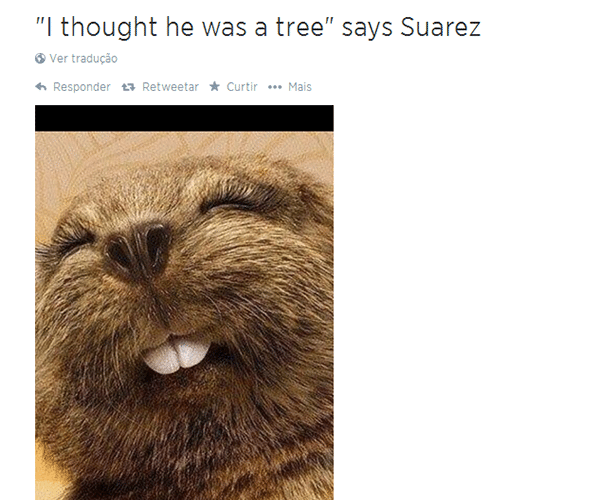 "Pensei que era uma árvore", diz Suárez