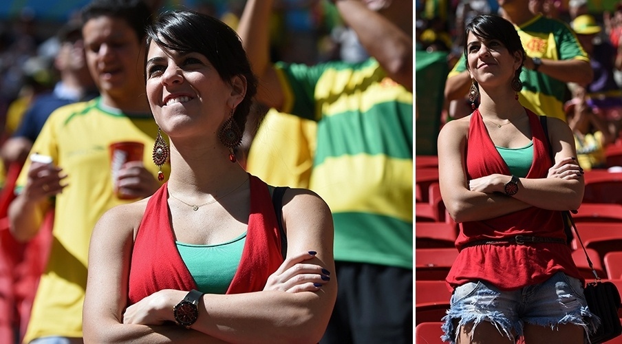 Bela torcedora apoia Portugal no jogo contra Gana em Brasília