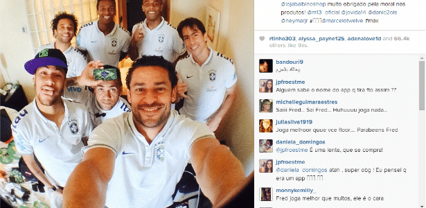 Selfie feita um dia antes da Copa foi para as redes sociais. Dunga orientou elenco a controlar internet para não gerar qualquer insinuação de descompromisso - Reprodução/Instagram