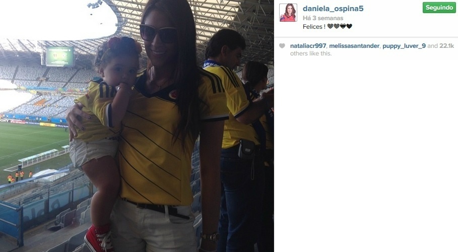 Daniela Ospina, mulher de James Rodríguez, destaque da Colômbia na Copa