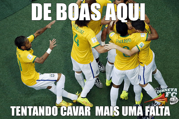 Neymar tenta cavar mais uma falta... nem que seja durante a comemoração